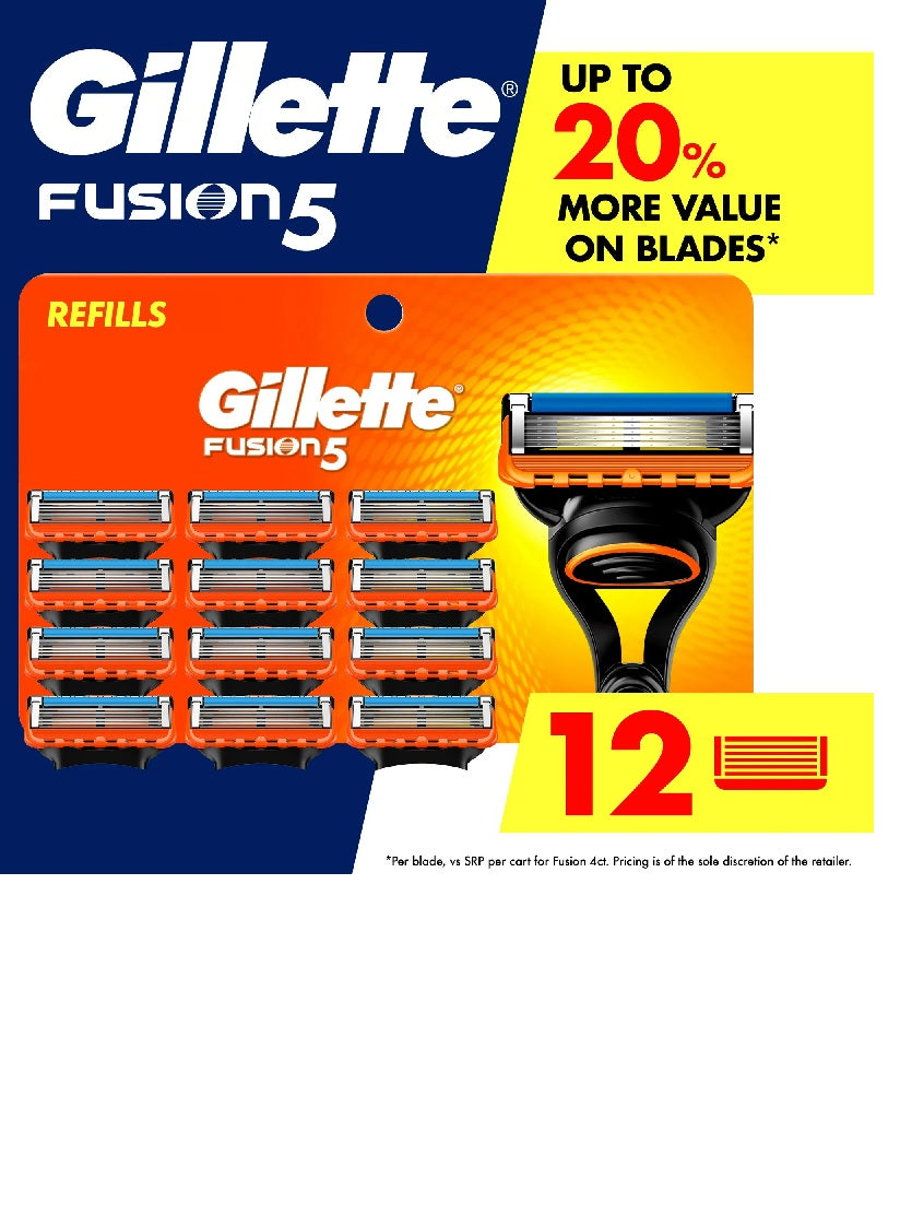 Gillette Fusion5 Razor Blade Refill, Manual Razor Men, 12 count